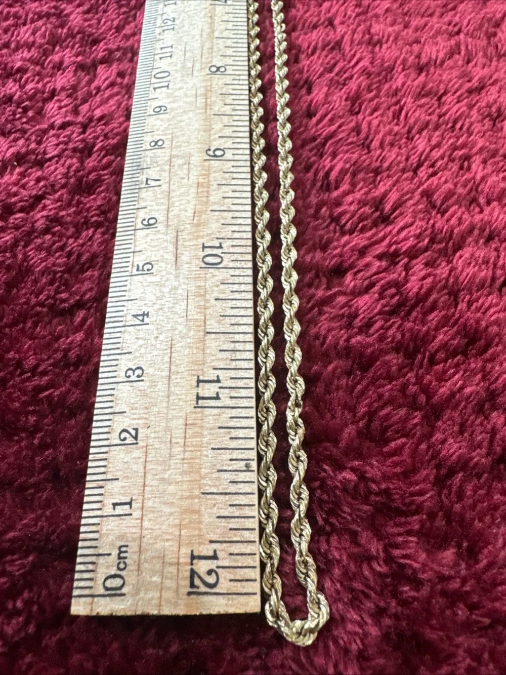 10K Yellow Gold Rope Chain Necklace 25” 3mm 3.5g Lobster Clasp Repaired